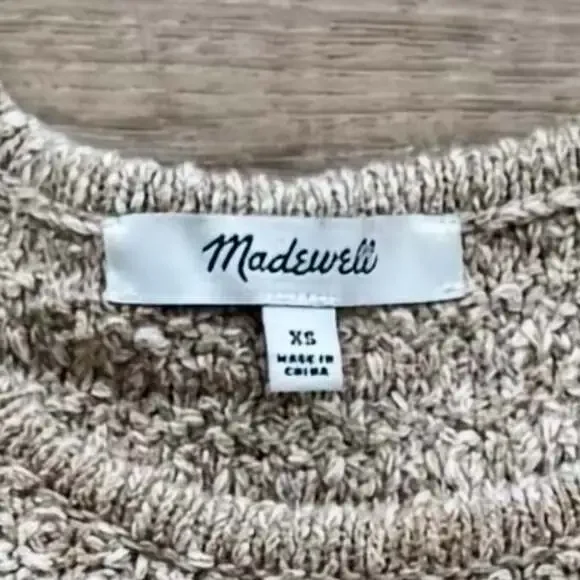 Madewell Nicollet Ruffle Sweater Tank Marled Honey Knit Top XS Sleeveless - Picture 6 of 6